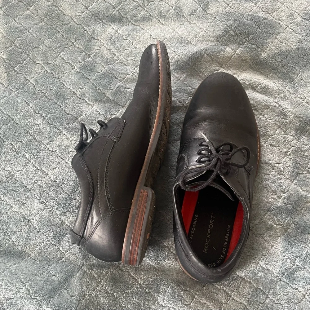 Rockport‎ Essential Waterproof Slip Resistant Black Leather Derby CH1980 7W